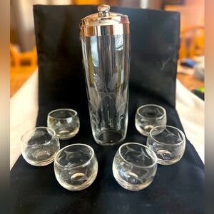 Vintage Javit Crystal MCM Cocktail Shaker Etched Fine Wheat USA